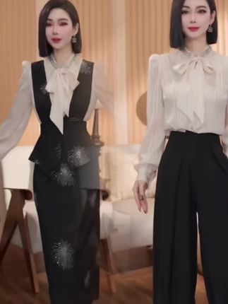 #气质女装 #背带裙 #两件套女装