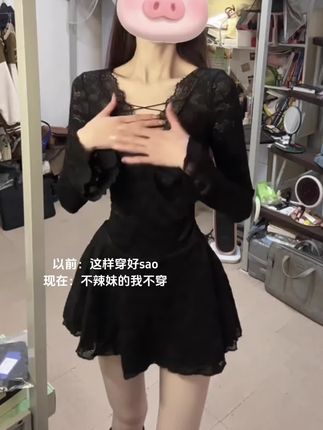 #高级感穿搭 #辣妹穿搭 #御姐风 #黑色连衣裙 #甜辣风