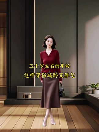 #优雅气质 五十岁左右的年龄这样穿搭#时尚洋气 #优雅气质 #谁穿谁好看