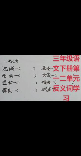 #三年级语文下册#反义词汇总#反义词挑战 #反义词游戏 #反义词积累