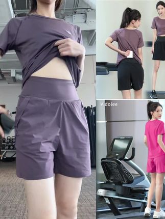 【清凉】大码健身瑜伽服晨跑速干宽松运动服女士跑步显瘦套装1230#秀出我的夏日户外穿搭 #运动穿搭 #健身穿搭 #跑步穿搭 #太热了我需要清凉穿搭