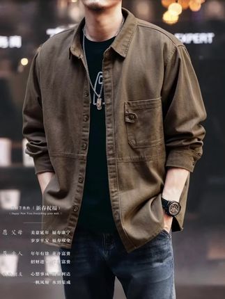 设计感工装衬衫 #简约大气 #男生穿搭 #夹克外套 #男装外套 #衬衫