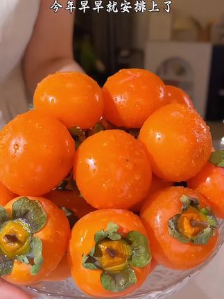 9块9  就到手15枚火晶柿子!软糯香甜 一口爆汁,巨好吃!果农现摘现发,贼新鲜~#新鲜应季水果 #优质农产品 #火晶柿子 #柿子熟了