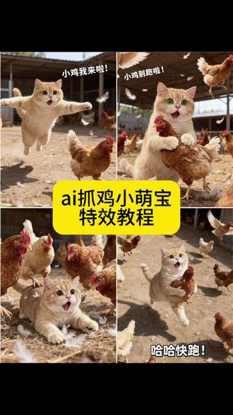ai抓鸡小萌宝制作教程 ai抓鸡小萌宝特效教程 ai抓鸡小萌宝口令 ai抓鸡小萌宝拍同款 ai抓鸡小萌宝豆包 ai抓鸡小萌宝模板 ai抓鸡小萌宝ai特效 ai抓鸡小萌宝图片制作ai小猫抓鸡特效猫咪偷小鸡 猫抓鸡视频 #即梦ai #ai抓鸡小萌宝