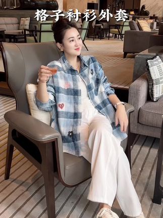 男女情侣款 格子衬衫 好洋气#谁穿谁好看系列 #查尔斯桃心