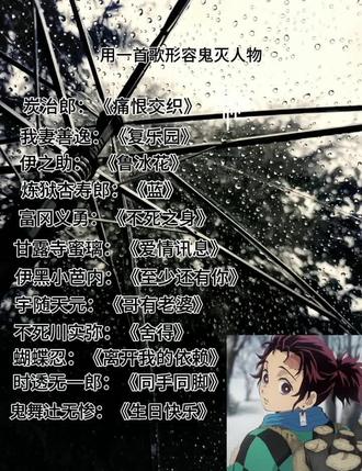 用一首歌形容鬼灭之刃人物#鬼灭之刃#鬼灭之刃刀子 #刀子合集