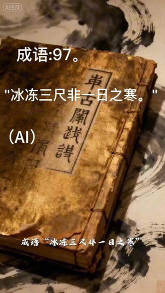 成语:97。"冰冻三尺非一日之寒。"(AI)