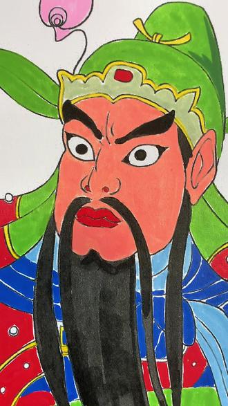 你们要的绘画手抄报已完成~#门神 #关公门神 #真实生活计划分享