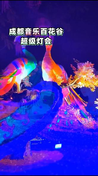 成都音乐百花谷超级灯会太美了#带你走进画里