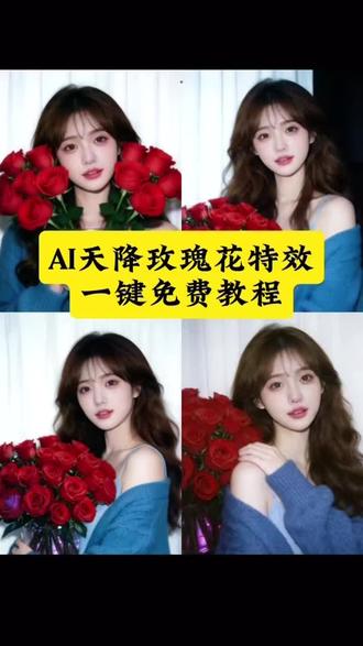 情人节快乐天降玫瑰花ai特效制作教程来了。天降玫瑰花ai特效教程入口。#豆包ai#豆包出大片有两把刷子#天降玫瑰花#情人节礼物 #玫瑰花