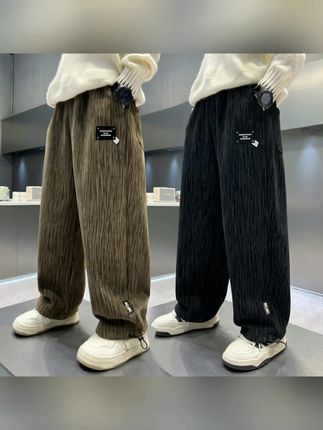 男童裤子直筒裤2025新款春秋中大童秋季宽松条绒裤儿童休闲长裤潮#男童裤子 #秋冬穿搭 #中大童穿搭 #强烈推荐 #男童休闲裤