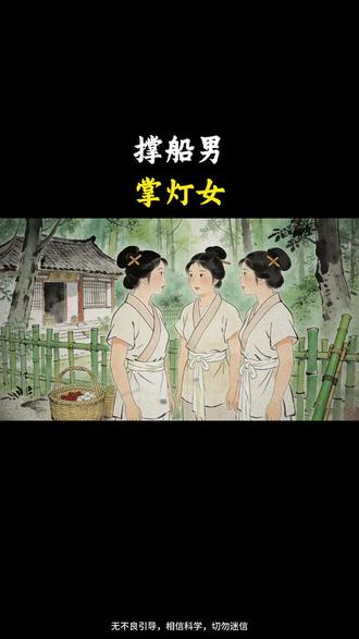 撑船男,掌灯女#老话说 #传统文化
