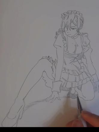 直男追姬,遥遥无期,电锯人手绘练习。临摹初学者还不是不要经常临摹藤本树风格的作品#光熙 #手绘#电锯人