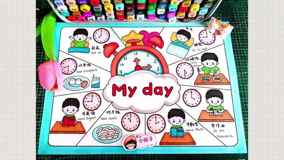 我的一天手抄报,男生版我的一天中英文手抄报,My day英文手抄报,假期计划手抄报,假期规划手抄报,男生版作息时间表,男生英文版我的一天手抄报,有线稿可打印