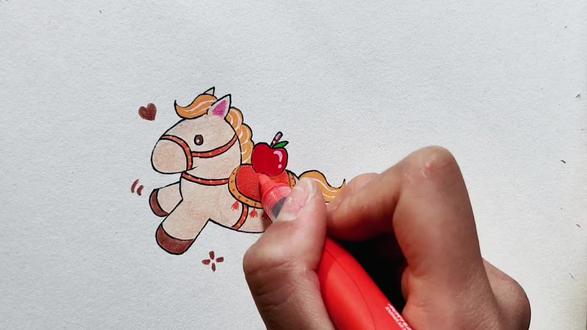 马年将至,小马先行#小马绘画#马年小马已就位#绘画教程#热点#手绘简笔