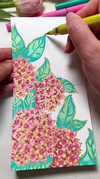 美丽的绣球花~
#手绘教程 #丙烯马克笔绘画 #春天的色彩 #跟着抖音学画画 #翻翻乐