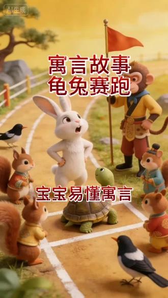 第十四集《龟兔赛跑》#3-6岁儿童睡前故事推荐 #成语故事 #亲子教育 #萌娃早教 #20秒学会一个成语