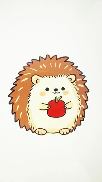 可爱小刺猬#简笔画#画画教程#学画画