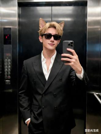 犬系男友戴黑墨镜配小平头ai指令教程来啦!#豆包ai #豆包P图已经nextlevel了 #电梯对镜拍 #犬系男友 #犬系