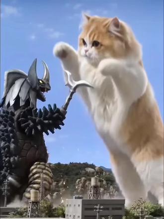 猫咪大战怪兽ai指令令制作教程来啦#猫咪大战怪兽#猫咪打怪兽 猫咪打怪兽ai #豆包ai 豆包出大片有两把刷子 ai猫咪大战怪兽制作教程#萌宠花式整活#豆包Seedance2.0