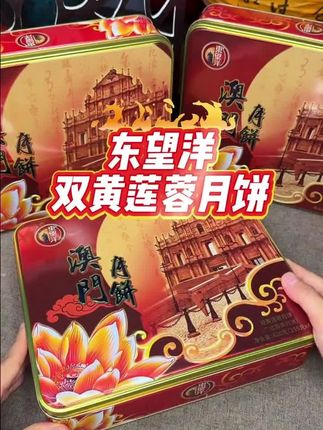 【广式双黄】东望洋广式双黄白莲蓉月饼4枚/盒620g港澳月饼礼盒团购#中秋节 #月饼 #送礼 #好吃不贵经济实惠 #家人团圆