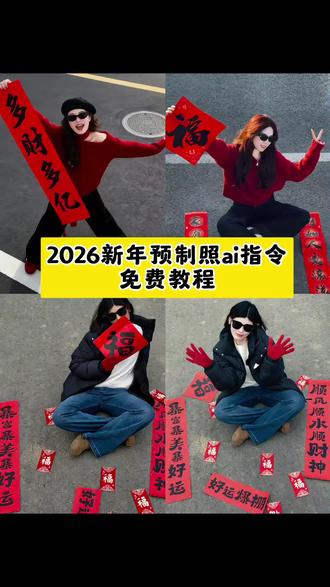 今年一定要拍出跨年氛围感大片,2026新年预知照ai指令教程来了,#豆包ai #豆包p图已经nextlevel了 #新年照片 新年拍照氛围感ai生成口令 新年ai写真生成特效拍同款 #新年预制照 提前预习过年拍照姿势 豆包小程序入口ai 预制新年大片过年就这么拍,#新年氛围感写真新年拍照姿势,过年氛围提前搞起来,在过一种很新的年,当然这样跨福年,新年穿搭