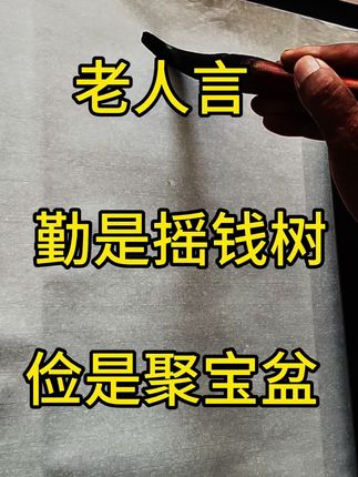 勤是掏钱树 俭是聚宝盆#书法是一种生活 #老祖宗的智慧 #传统文化知识