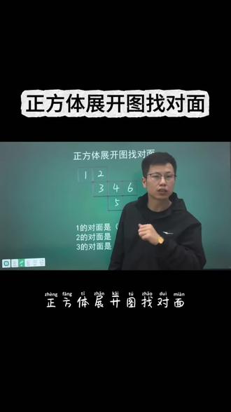 正方体展开图找对面,间隔1,Z两端(跳过一格找对面,对面不在拐个弯)#小学数学#数学思维#学霸秘籍#家长必看#必考考点