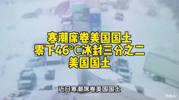寒潮席卷美国,零下46℃冰封三分之二国土!#寒潮来袭 #美国 #全球看点 #国际新闻
