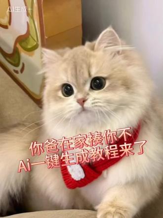 Ai一键生成你爸在家揍你不!#貓咪 #萌宠 #趣味表情包 #剪映 #Ai一键生成