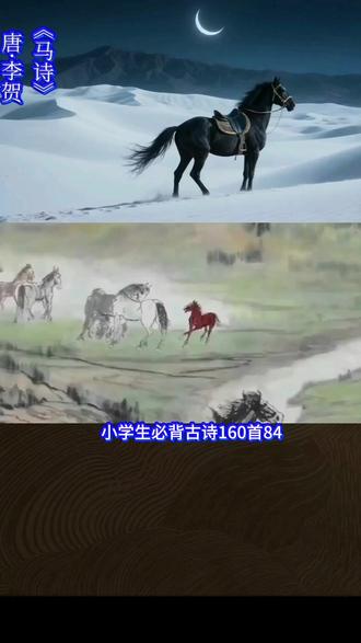 寒夜雪地中,骏马踏冰行。#古诗词#小学生#诗词#诗词鉴赏#中国唱诗班