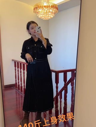 大码牛仔裙#大码女装120斤到220斤 #大码胖mm搭配