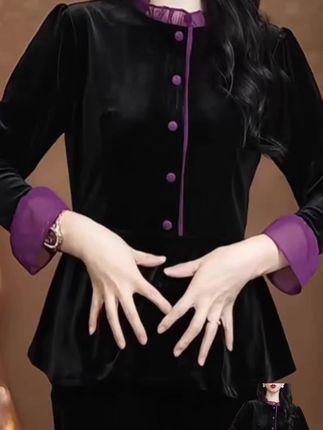 黑色法式气质上衣女时尚木耳边秋季女装J显瘦百搭洋气女士衬衫#大数据推荐给有需要的人 #双十一 #好物推荐🔥 #抖音小助手 #衬衫