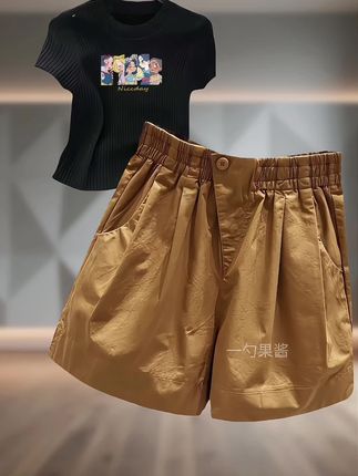 短裤女2025夏季外穿宽松显瘦阔腿裤高腰a字休闲百搭#短裤 #裤子 #显瘦气质穿搭 #简约穿搭