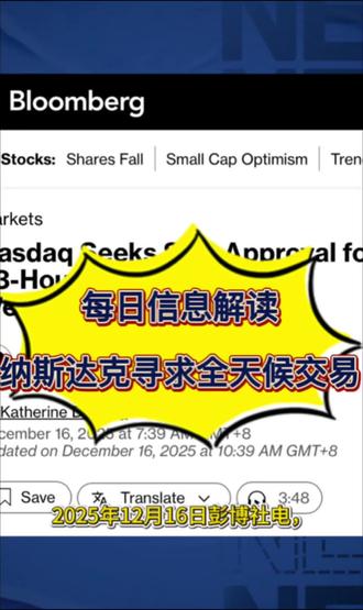 纳斯达克不想睡了:寻求批准 23 小时交易,全球投资者“全天候”交易 时代要来了 #纳斯达克 #国际新闻 #美股