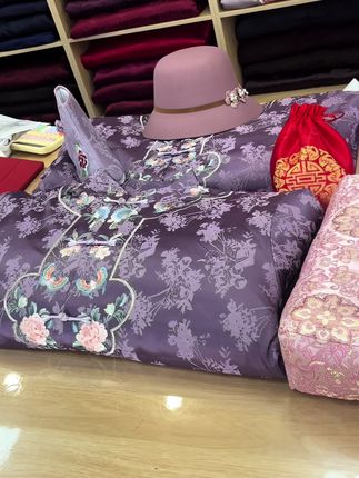 紫韵芳华#刺绣工艺 #寿衣 #源头实力厂家 #高端品质 #源头工厂