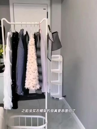 落地衣架卧室立式可移动家用网红客厅轻奢挂衣架简易衣服衣帽架子#落地衣架 #衣帽架 #轻奢挂衣架 #可移动衣帽架
