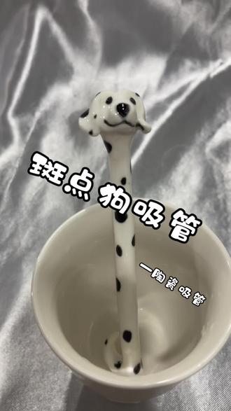 斑点狗陶瓷吸管#斑点狗 #吸管#陶瓷#陶艺#喝水方式