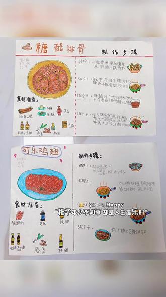 #自制美食菜单 创意美食手抄报。