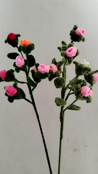 小花苞的钩织方法#小花苞、叶子、花托的钩织