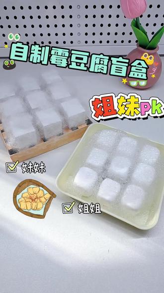 姐妹PK自制霉豆腐盲盒✅你更喜欢谁的呢 #自制盲盒 #手工DIY #霉豆腐#食玩 #自制玩具