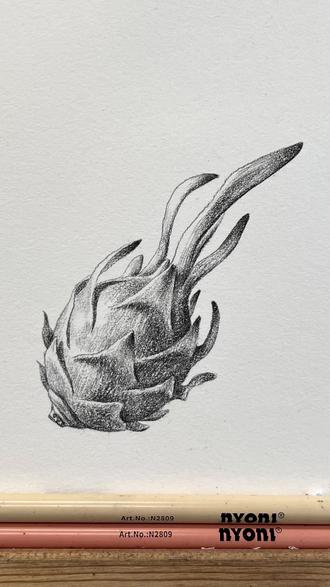 一分钟学会!超简单的画火龙果方法✿ ◡‿◡✿ #绘画教程 #一起学画画 #画火龙果 #火龙果画法 #画水果
