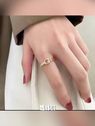 925银戒指 G字母戒指女时尚个性不掉色高级感2023年新气质网红#戒指 #情侣对戒