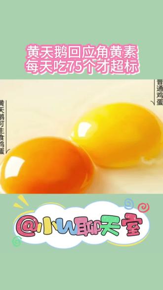 黄天鹅回应角黄素:每天吃75个才超标#黄天鹅#角黄素#超标