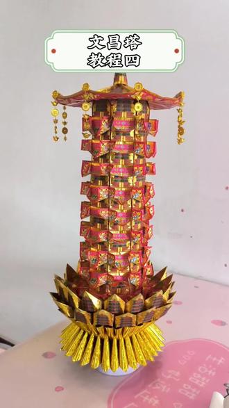 文昌塔,教程四 #文昌塔折纸 #祈福折纸 #民俗手工折纸