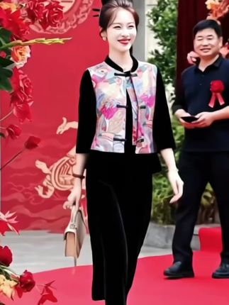 新中式穿搭国风套裙女款 过年衣服时尚婚礼婚宴民族风三件套装#时尚百搭又洋气#时尚潮流穿搭 #优雅气质#高级感穿搭