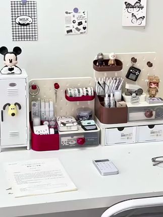 桌面洞洞板收纳盒书桌文具整理神器置物架笔架办公室学习桌收纳架#桌面置物架