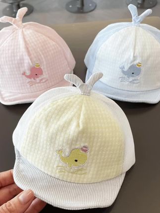 韩版婴儿春夏网格鸭舌帽新生儿帽子婴儿0-1岁夏季春秋遮阳小孩#母婴好物 #好物推荐🔥