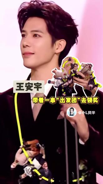 老王哥就这么带着一串“出发团”去领奖了 #王安宇 #王安宇带着出发团的老鼠干去领奖#现在就出发