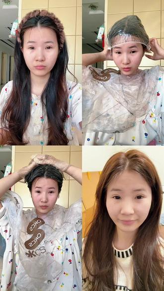 家人们,我染的是OK CS他们家的焦糖奶茶色,我这个头发染的怎么样呀?是不是爆顶了呢?等明天化妆再给你们发化妆后的自然室外光样子。#okcs染发膏 #焦糖奶茶#自己染发 #过年发色#染发教程 @抖音创作小助手 @上热门🔥🔥🔥 @DOU+上热门